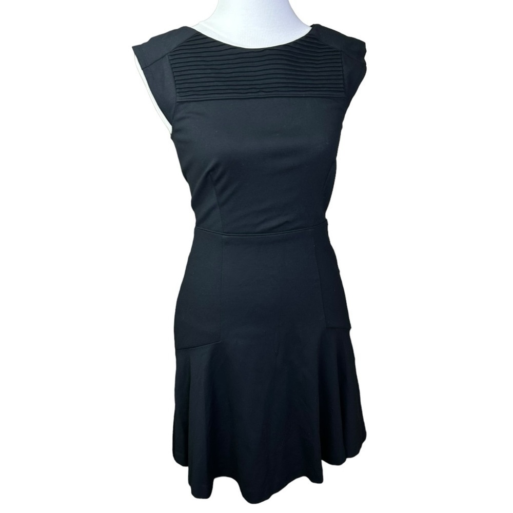 New Ann Taylor Loft Navy Lace Jersey dress Elastic waist tie Size XS